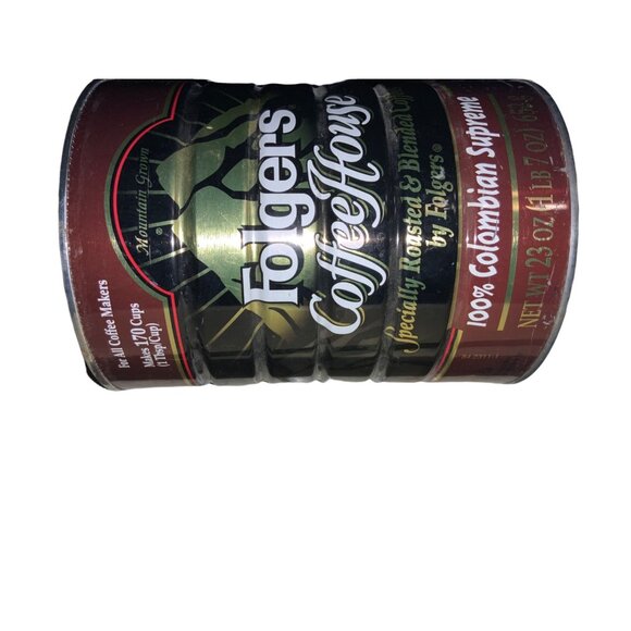 Folgers Mountain Grown Tin Metal Coffee Can w/ Lid COFFEE HOUSE- empty - Picture 9 of 15